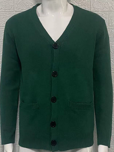 Men's V-neck long-sleeved slim cardigan jacket
