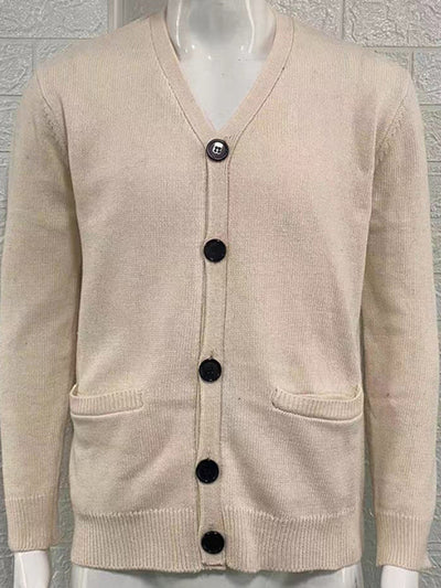 Men's V-neck long-sleeved slim cardigan jacket